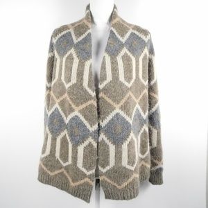 Michael Kors Neutral Tribal Knit Cardigan Sz Small